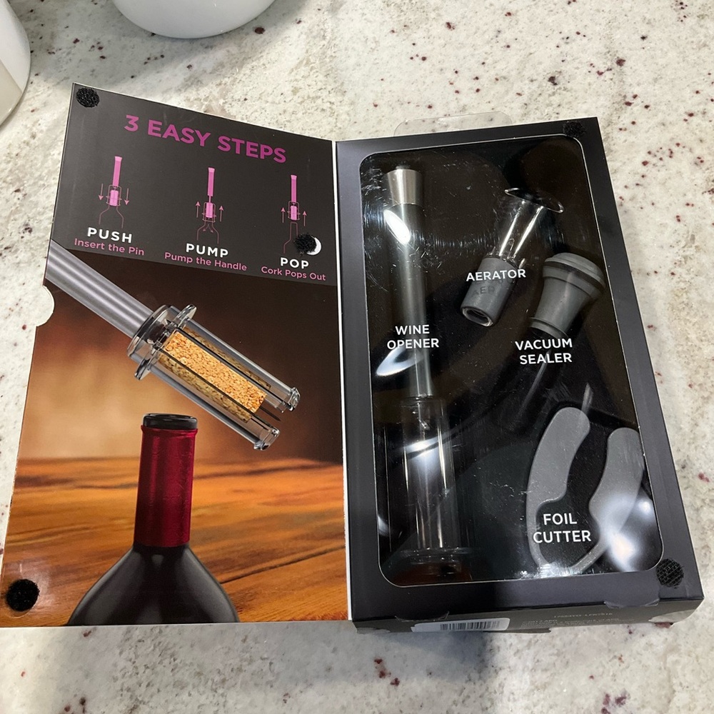Vino Pop Wine Opener MISSING VACUUM SEALER added vacu wine stopper